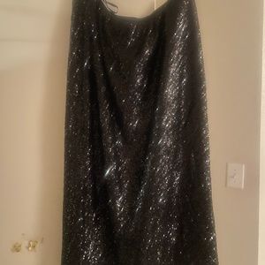black sequined skirt
